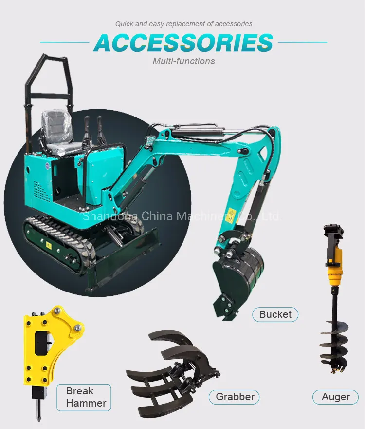 1 Ton Changchai Engine Crawler Hydraulic Mini Digger Excavator