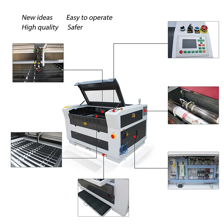 100W 150W CO2 CNC Laser Cutting Engrave Engraver Engraving MDF Plywood Leather Wood Acrylic Engraving Machine CNC Laser CO2