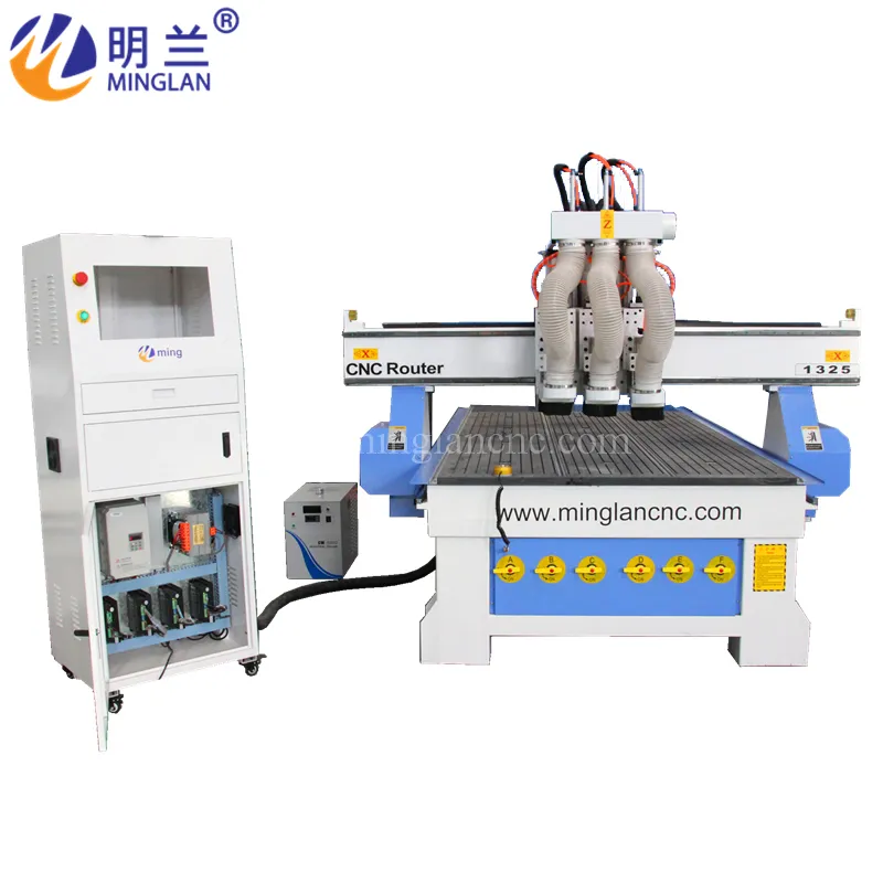 1218 1224 1325 2030 2040 Multi or Two Head 4.5kw 3.0kw Spindle Vacuum Table CNC Wood Engraving Carving Milling Machine Router for Sale Furniture Door Metal