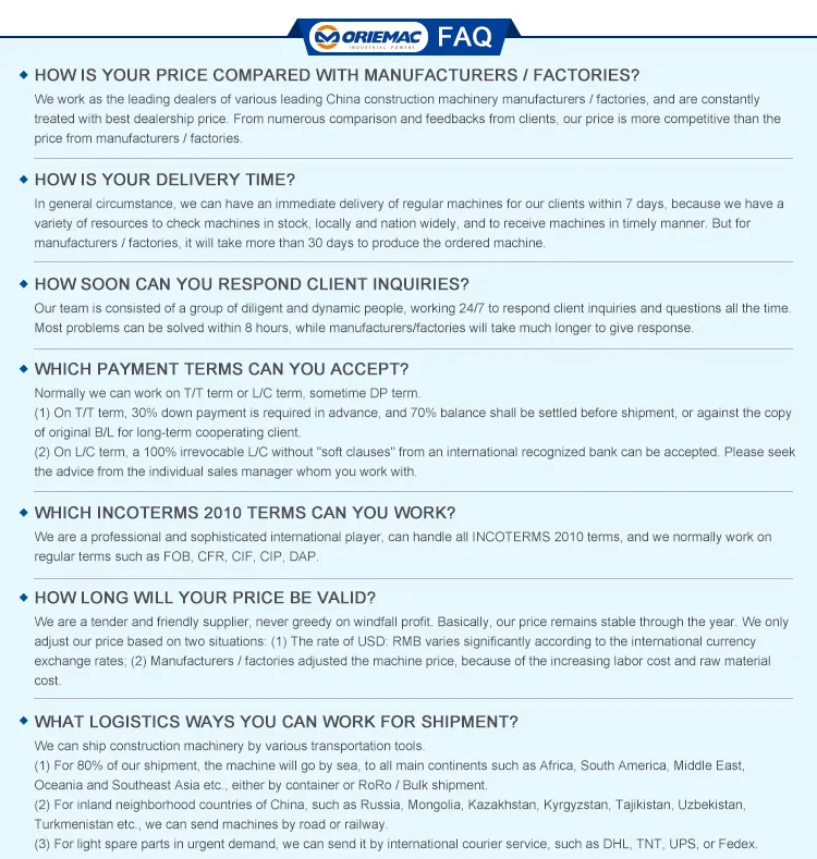 180HP Oriemac Motor Grader for Sale Road Grader Gr180