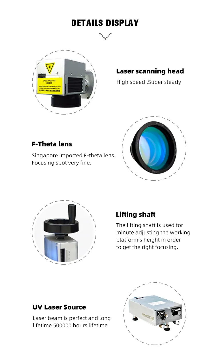 3W Fly UV Laser Marking Machine with Conveyor