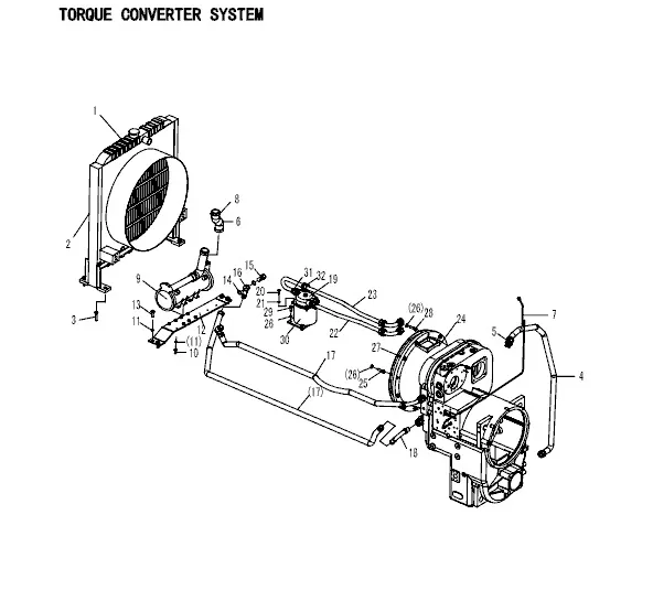4120000098 LG02-Ys1 Transmission Oil Cooler for LG953 LG956 SL50W Loader