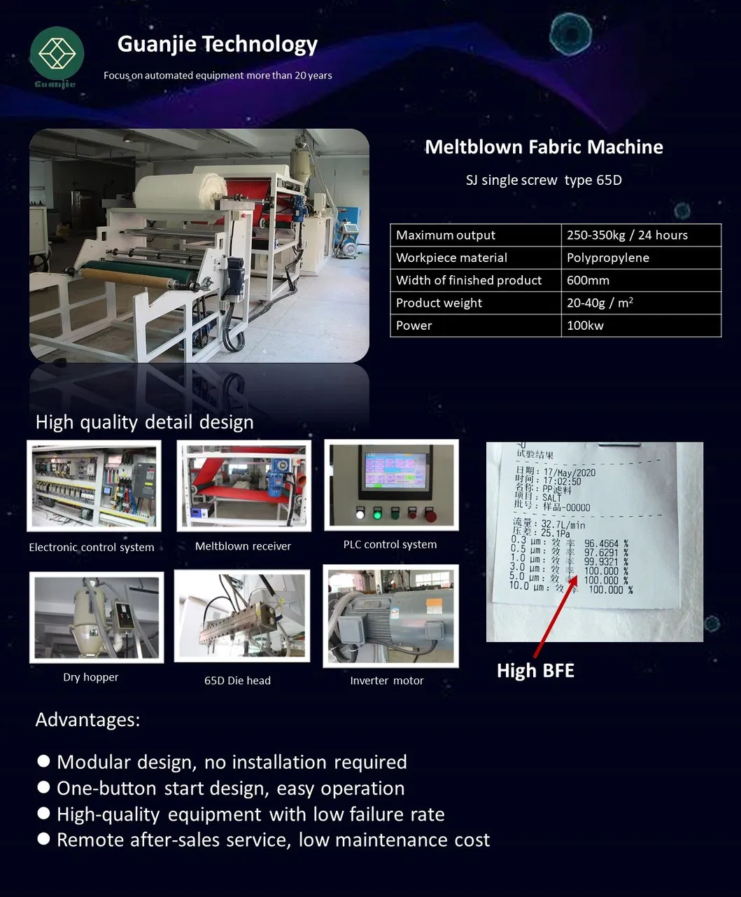 65D Sj Plastic Melt Blown Making Machine