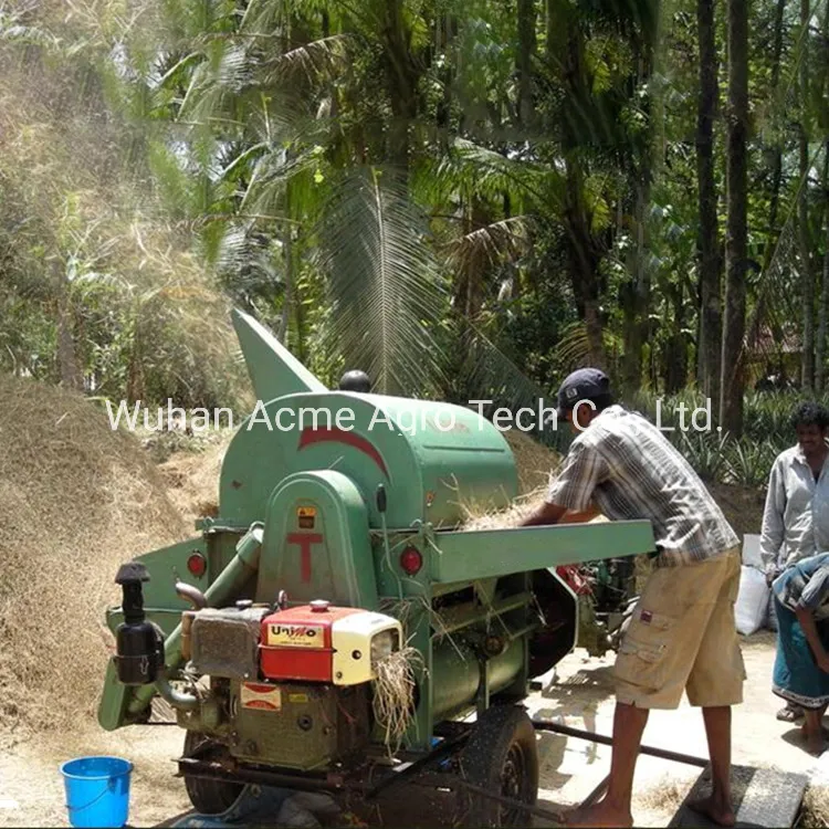 Africa Customized 15HP Diesel Engine Rice Thresher Machine with Big Wheel