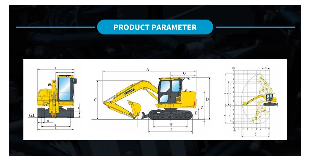 Best Eigine Te385 Hydraulic Crawler Digger with Hammer Ripper Auger