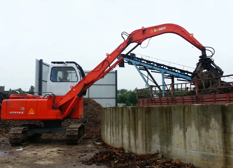 Bonny 22 Ton Hydraulic Material Handling Machine Handler on Track for Scrap and Waste Recycling