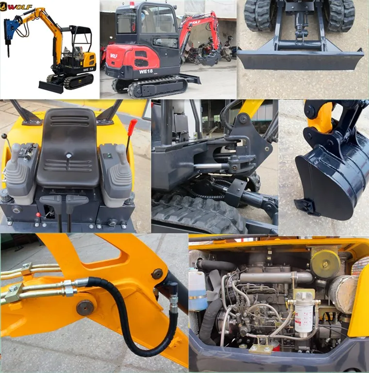 Ce Approved We18 Compact Tractor Excavator with Grapple