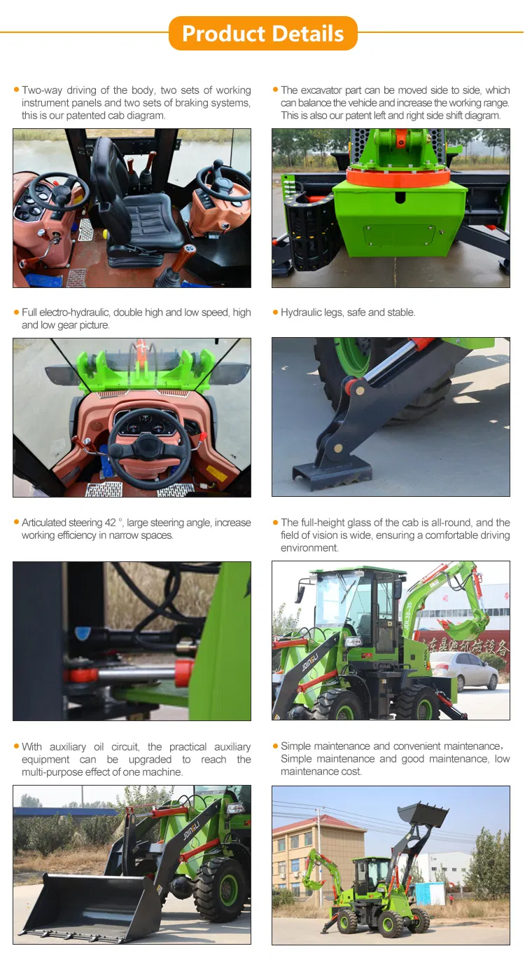 Cheaper Price Jdy 30-35 Backhoe CE Certified 3 Ton Wheel Loader 3X 4 X Model Backhoe Loaders