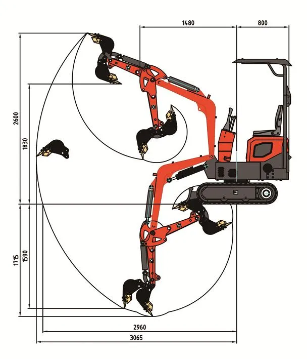 Chinese Top Quality Mini Excavator Machine 1 Ton Excavator Prices