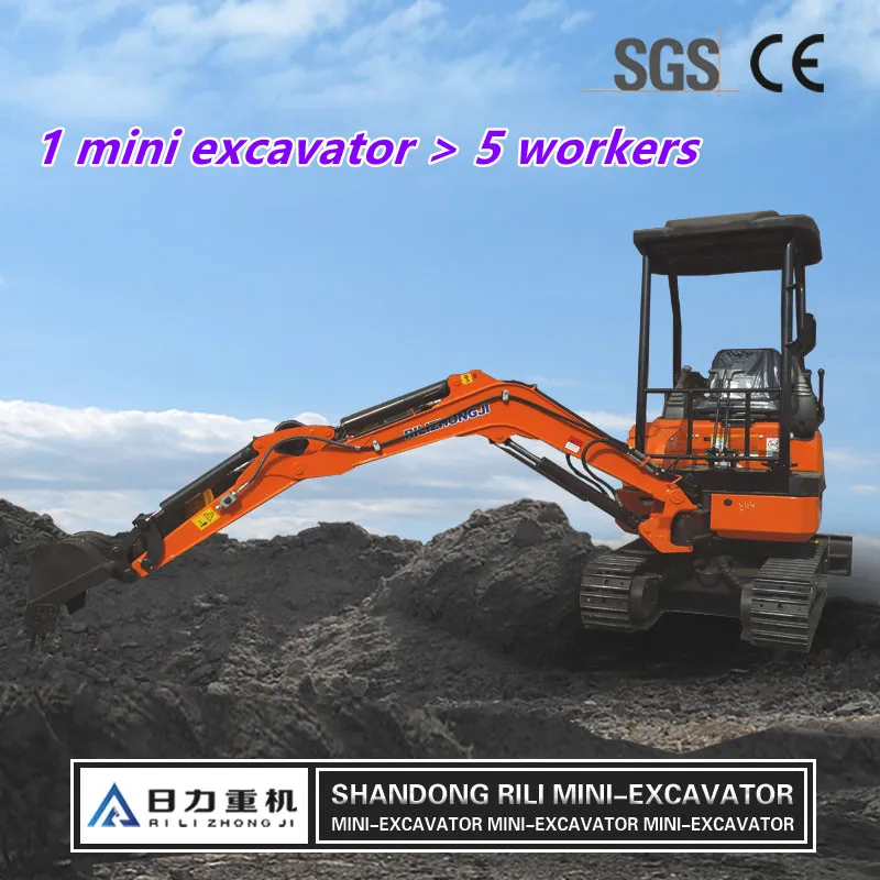 China Popular Brand 1.5ton Hydraulic Small Digger Machine Mini Excavator for Home Garden Use
