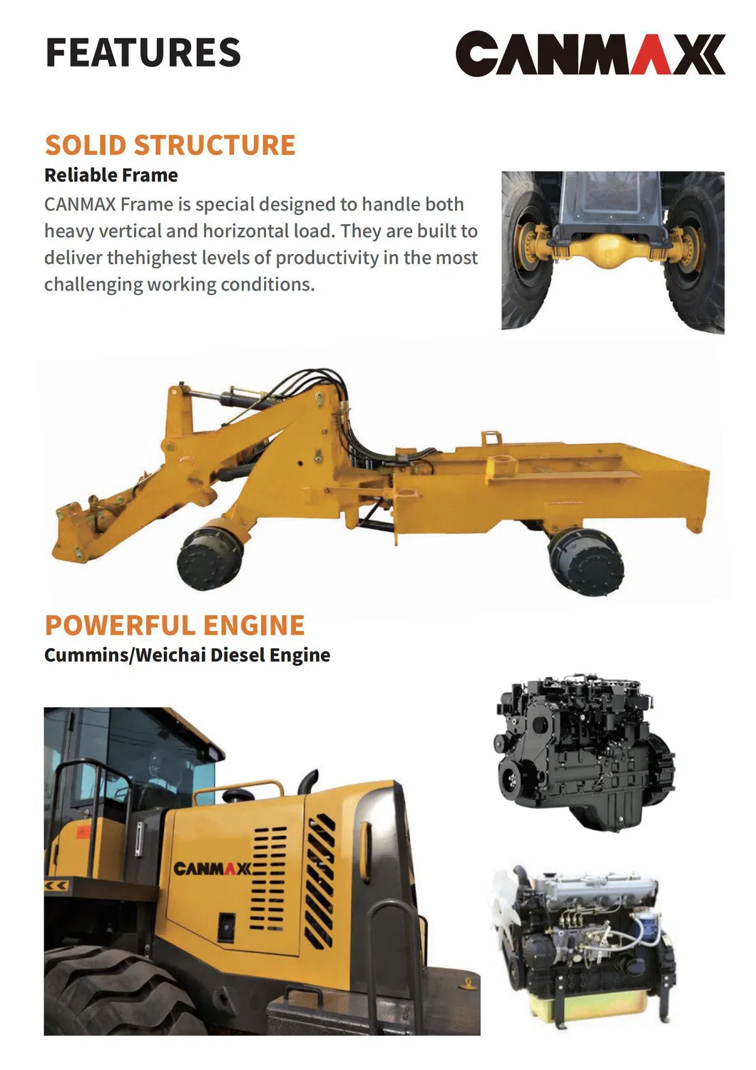 Chinese Famous New Design Canmax Cm938 Wheel Loader Cat920 Low Price