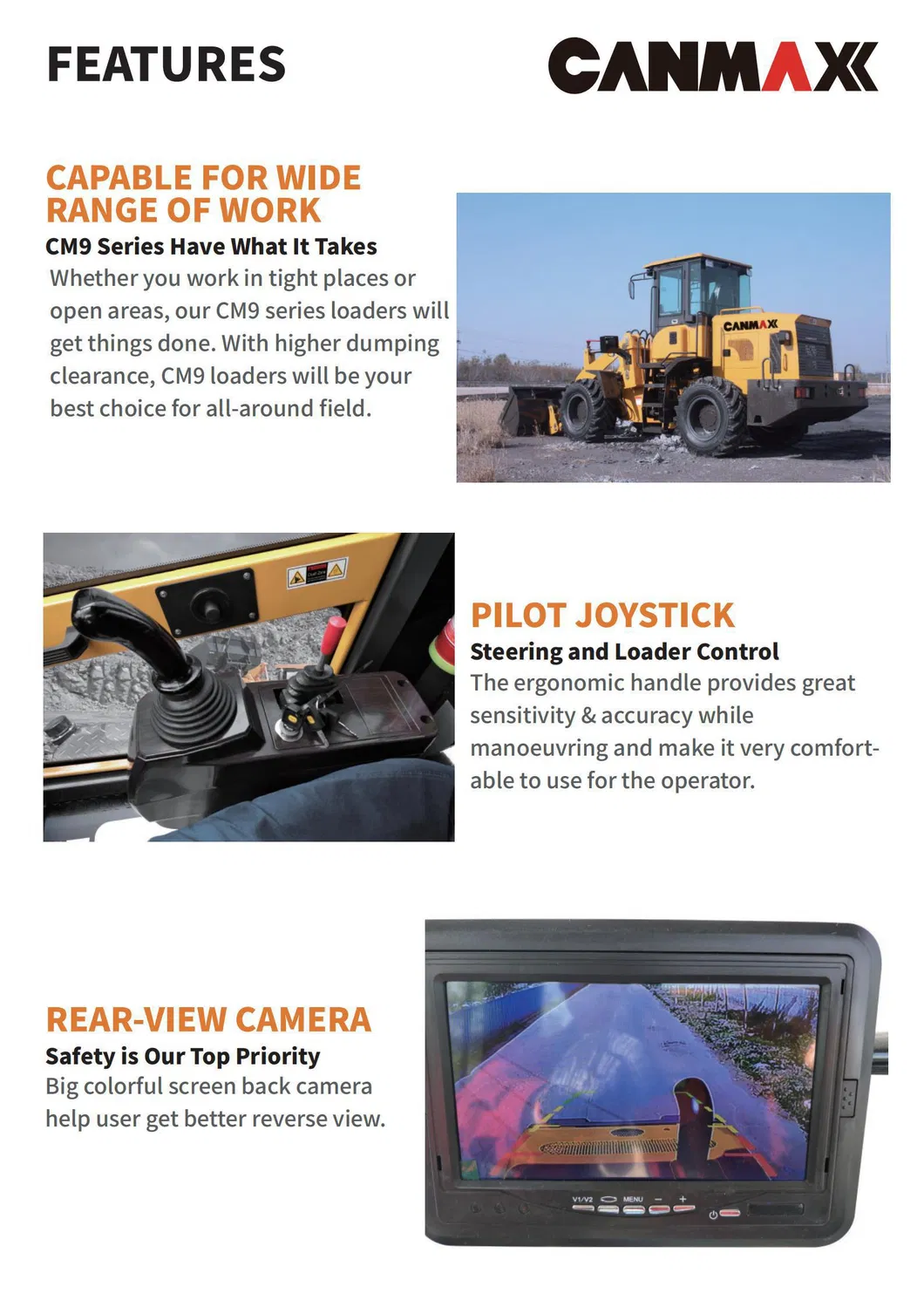 Chinese Famous New Design Canmax Cm938 Wheel Loader Cat920 Low Price