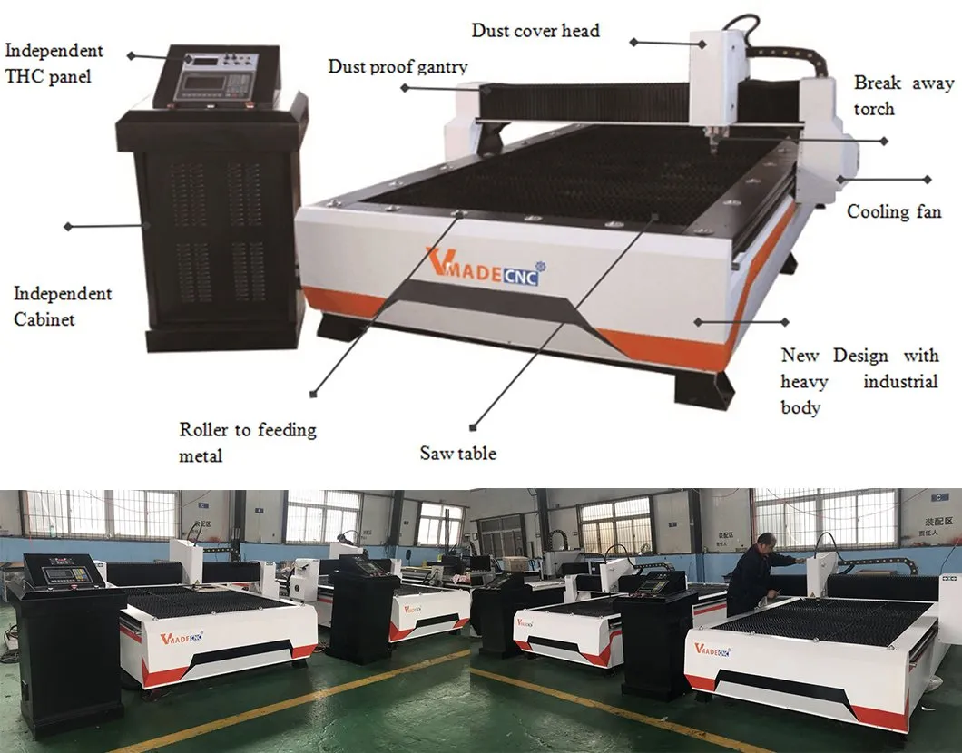 CNC 1500*300mm with Huayuan 63A Plasma Cutting Machine