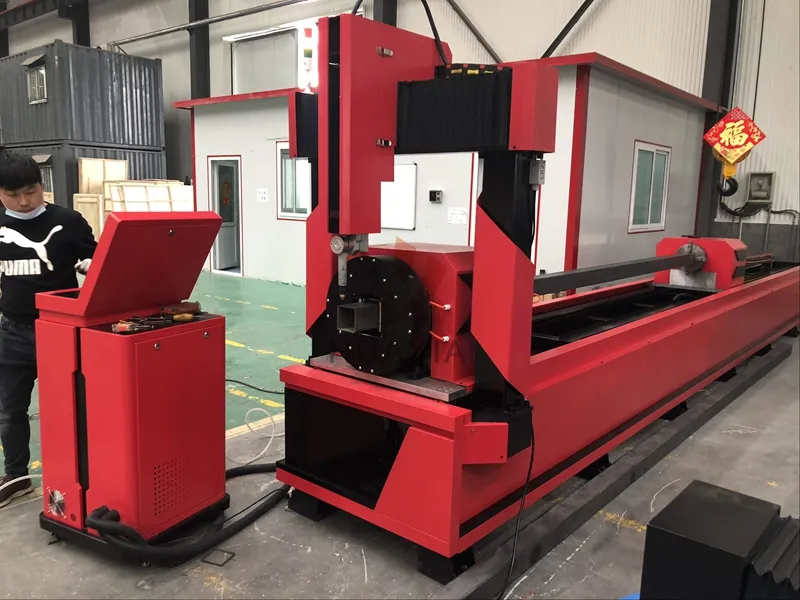 CNC Square Tube Plasma Cutting Machine 150 Pneumatic Chuck Metal Sheet Plasma Cutter