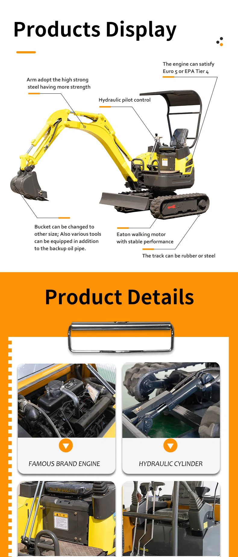 Construction Equipment CE New Crawler Hydraulic Mini Excavators Wheel Excavator Mini Digger Amphibious Excavators with Excavator Parts for Sale