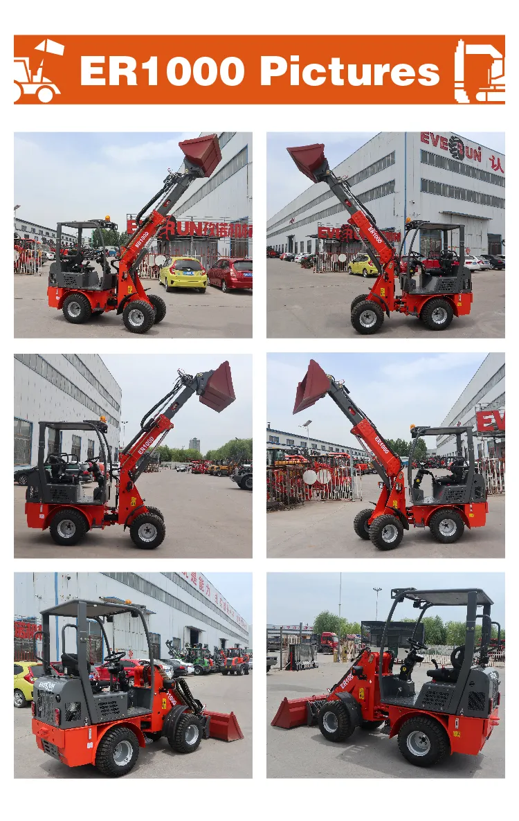 Everun Er1000 1ton CE Hydraulic Tier4 Engine Mini Loader Wheel Loader