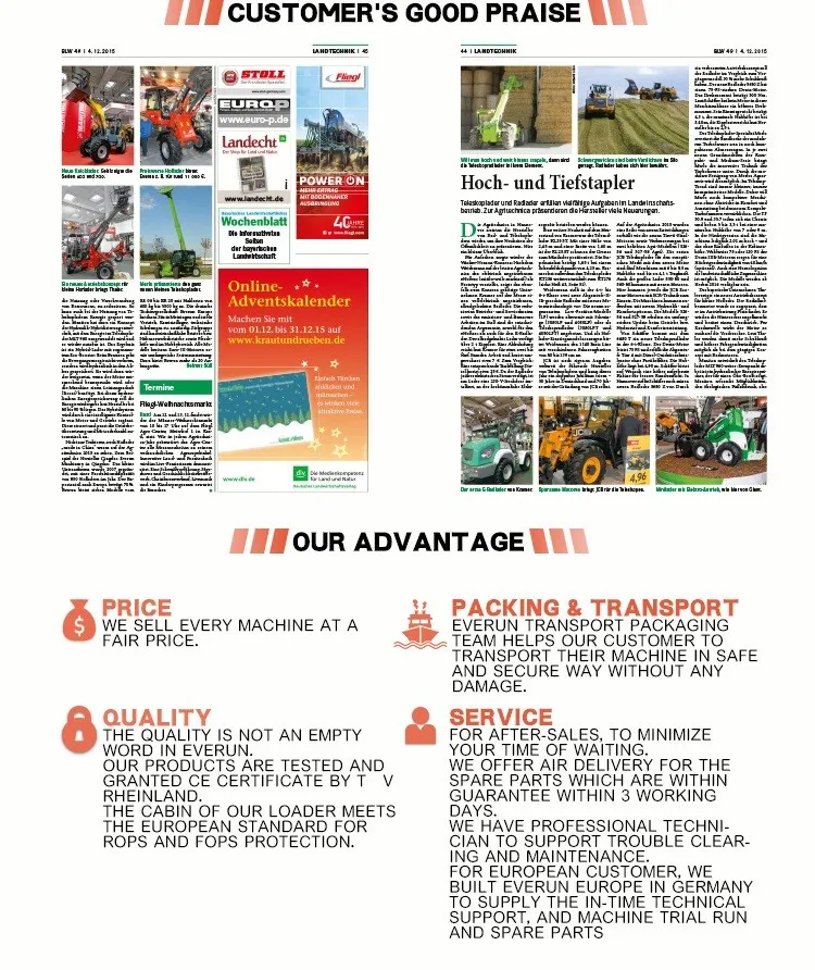 Everun New Designed Earth-Moving Machinery 800kg Er408 CE Certified Mini Wheel Loader