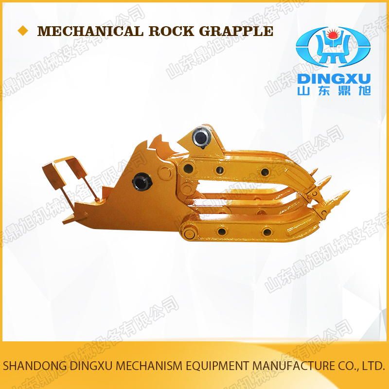 Factory Price 360 Degree Rotatory Dual Cylinder Heavy Type 3+2 Claw Rock Grapple for Excavator 18ton Light Grade Part