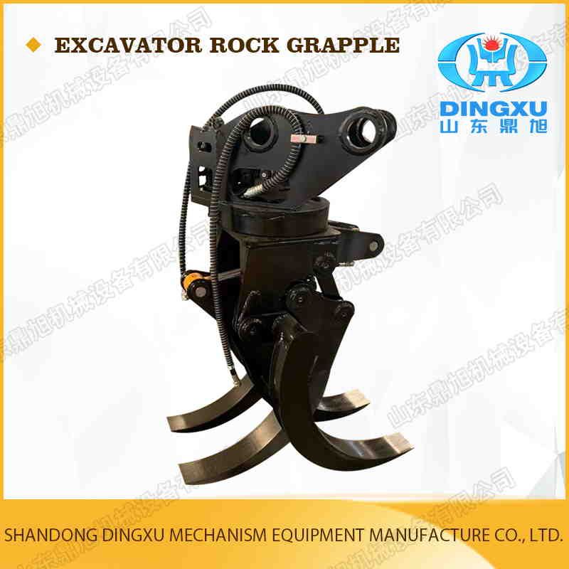 Factory Price 360 Degree Rotatory Dual Cylinder Heavy Type 3+2 Claw Rock Grapple for Excavator 18ton Light Grade Part