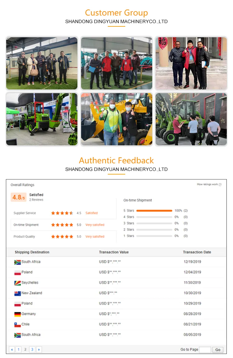 Farm and Construction Equipment Wheel Loader Dimension Mini Backhoe Loader