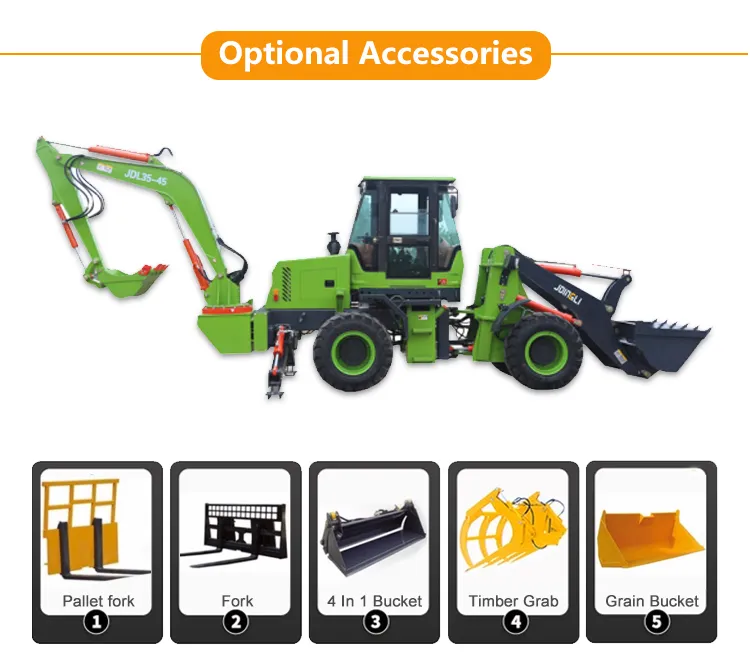 Farm and Construction Equipment Wheel Loader Dimension Mini Backhoe Loader