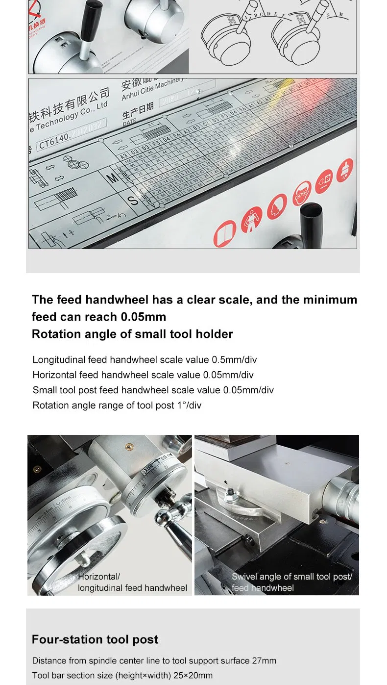 High Quality Mini Lathe CT6140 Manual Bench Lathe for Metal Price