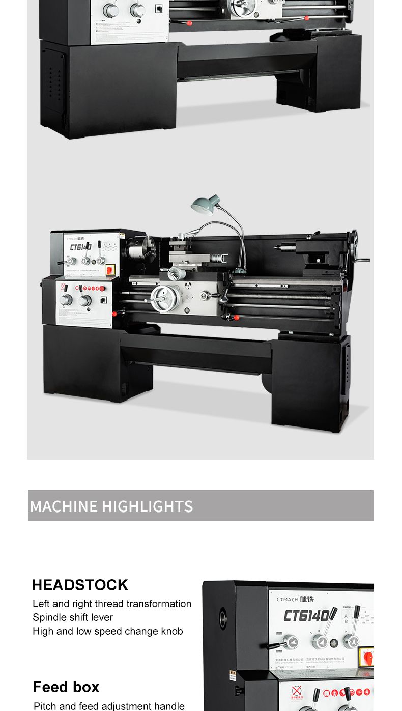 Horizontal Metal Lathe Manual Precision Bench Lathe Machine Price CT6140