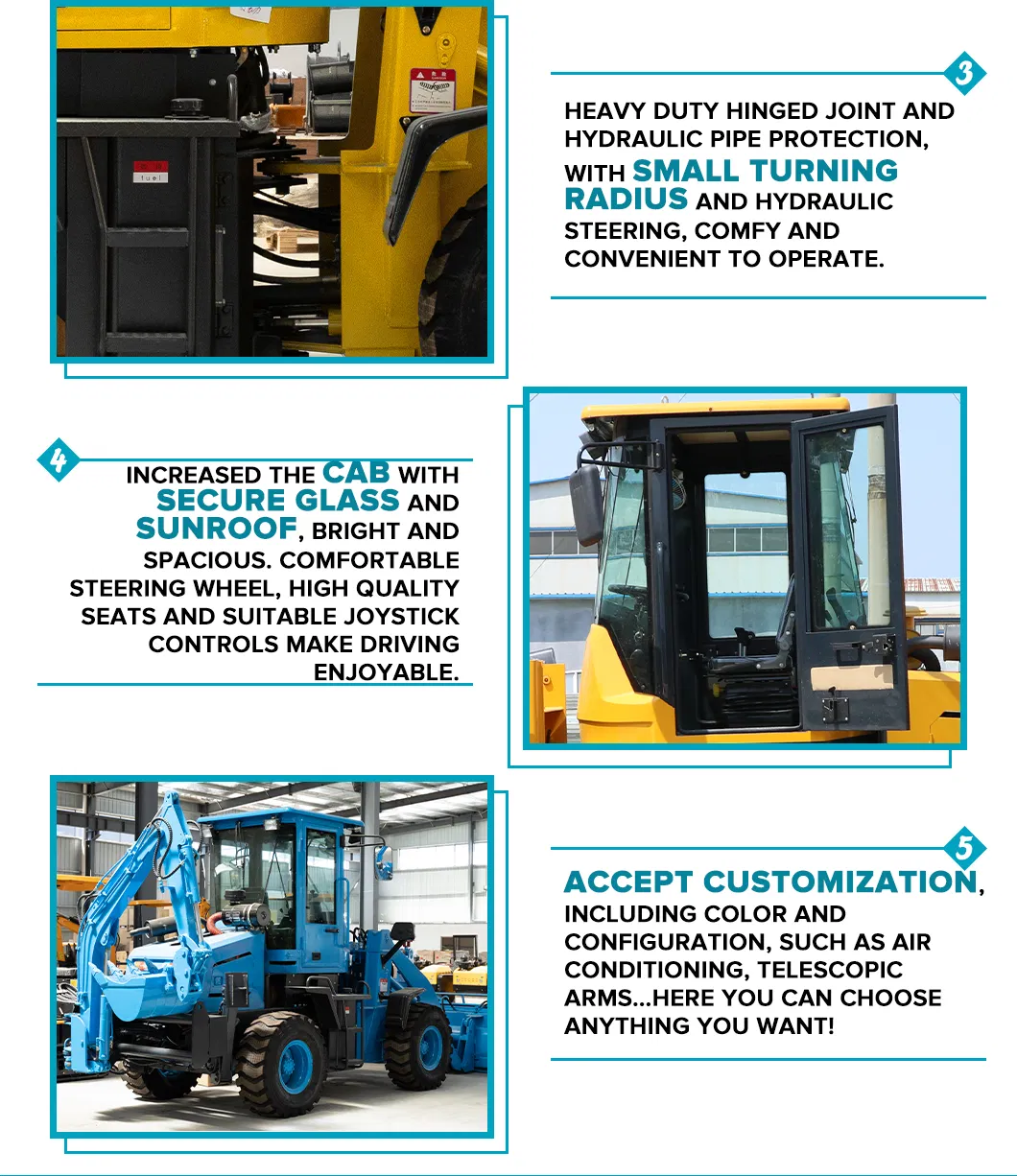 Hot Sale 4X4 Backhoe Loader, Mini Digger for Sale