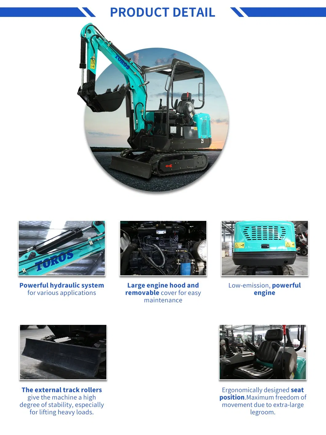 Hot Sale China 2.2 Ton 2.2t Cheap Kubota/Yanmar Engine Mini Cabin Excavator Digger with Closed Cabin/Hydraulic/Crawler/CE/Construction