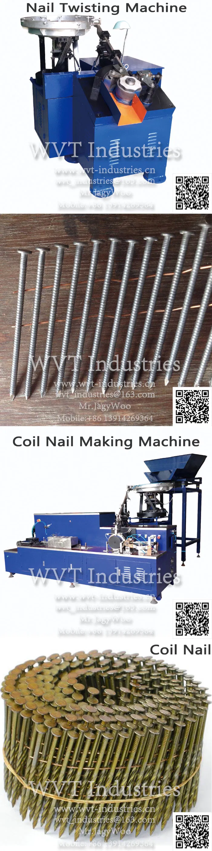 Hot Sell Z94-4c High Efficient Low Electricity Power Wire Nail Making Machine for 50mm-100mm /Coil Nail Machine/Nail Thread Rolling Twisting Machine