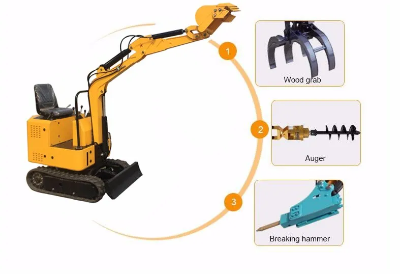 Ht10 Mini Digger Micro Hydraulic Crawler Excavator for Sale