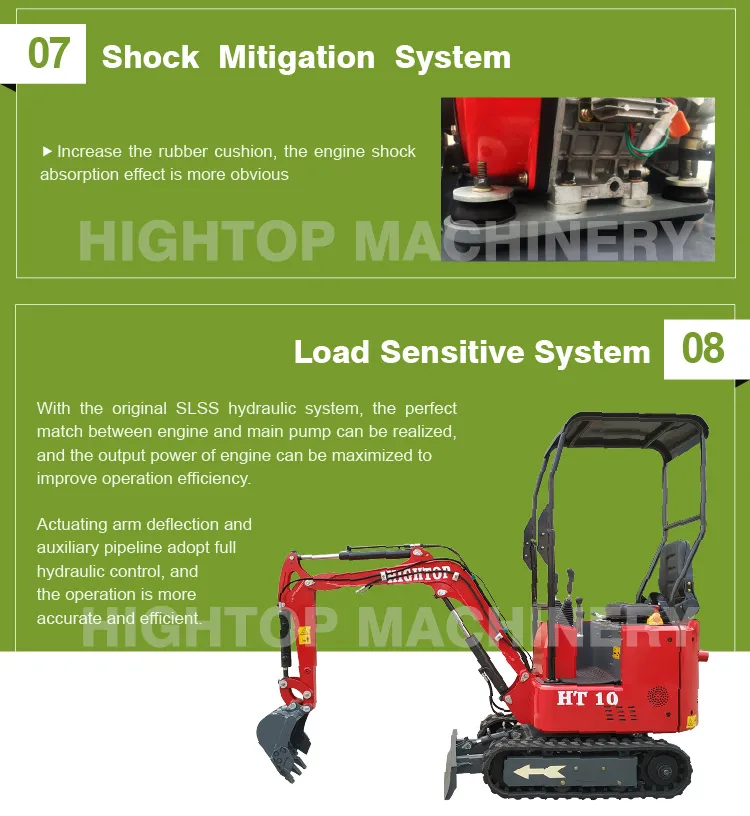 Ht10 Mini Digger Micro Hydraulic Crawler Excavator for Sale