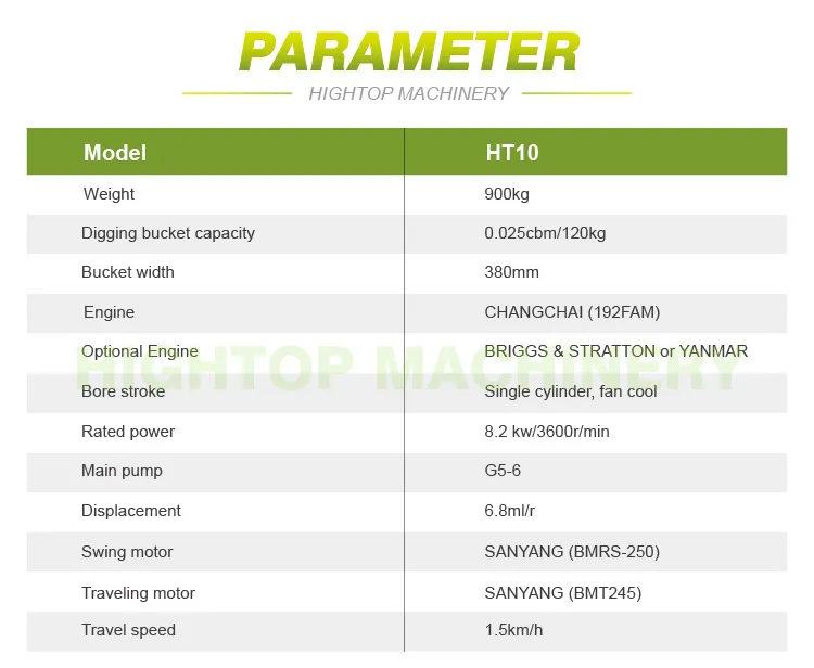 Ht10 Mini Digger Micro Hydraulic Crawler Excavator for Sale