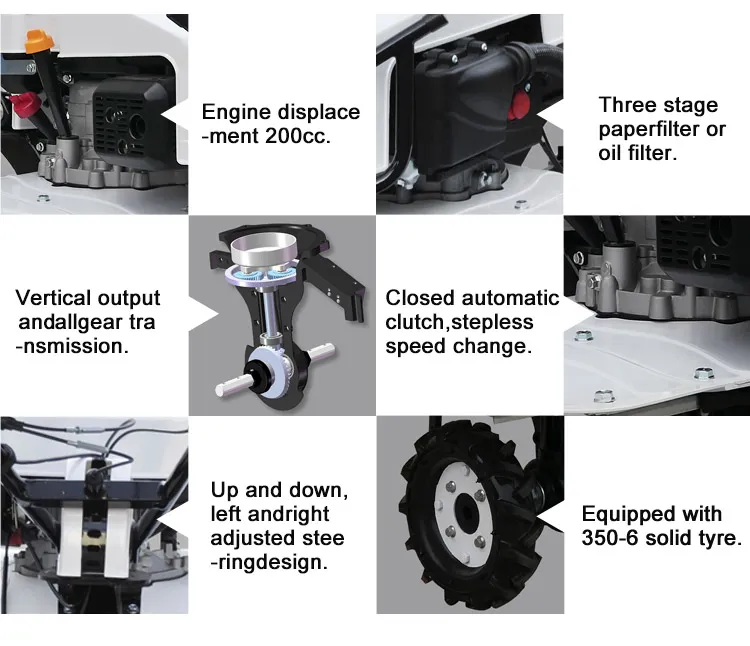 Integrated Ditching Fertilization Mulching Ridging Machine Agricultural Weeder Mini Power Tiller Machine