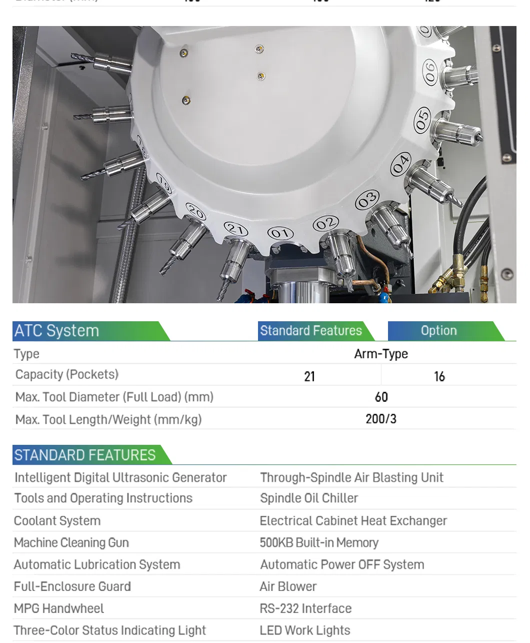 Integrated Ultrasonic Technology 3 Axis CNC Machine Milling Cutters for Milling Machine