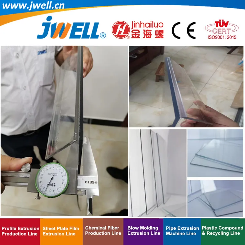 Jwell Pet Plastic 6.1mm Thickness Plate Recycling Agricultural Making Extrusion Machine