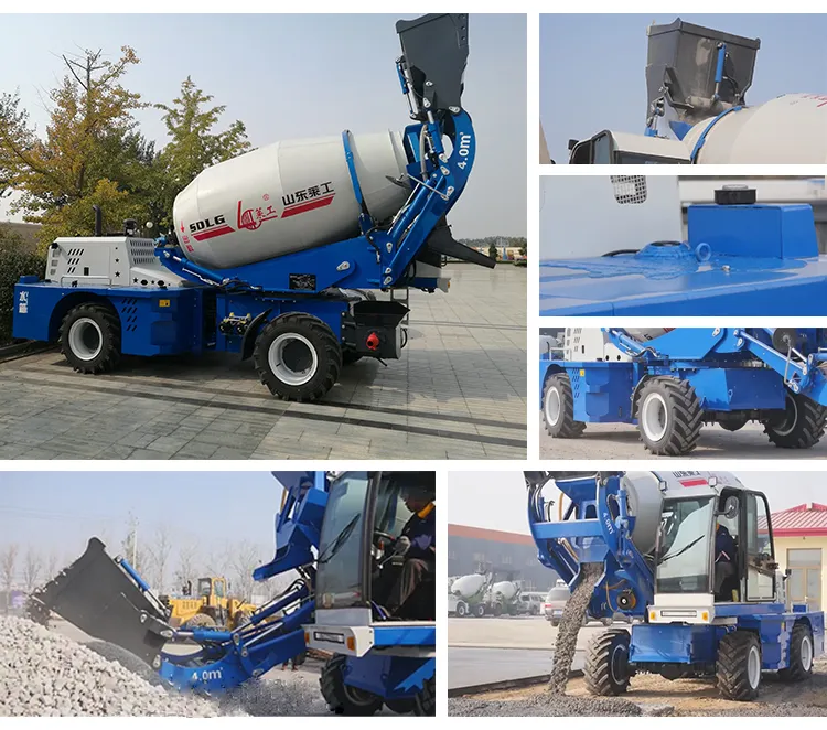 Laigong Brand 4cbm Mini Mobile Self Loading Concrete Mixer Truck