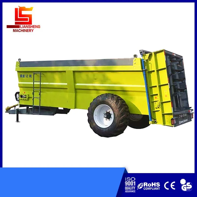 Lime Fertilizer Spreader Tractor Granual Spreader 12ton Manure Spreading Machine