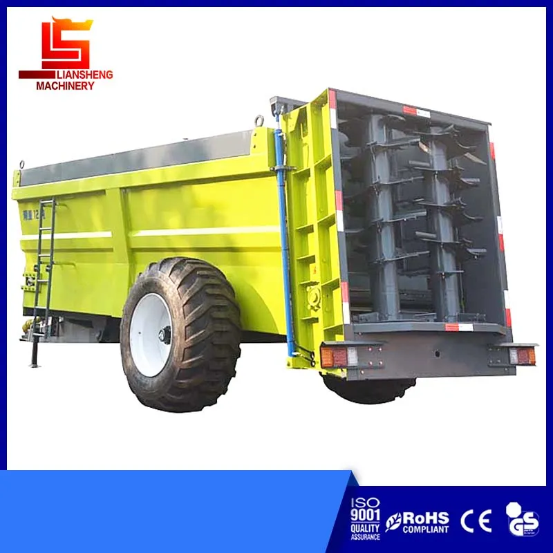 Lime Fertilizer Spreader Tractor Granual Spreader 12ton Manure Spreading Machine