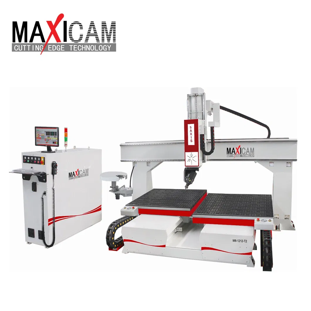 Maxicam M8-1212-T 3D Wooden Carving 5 Axis CNC Router