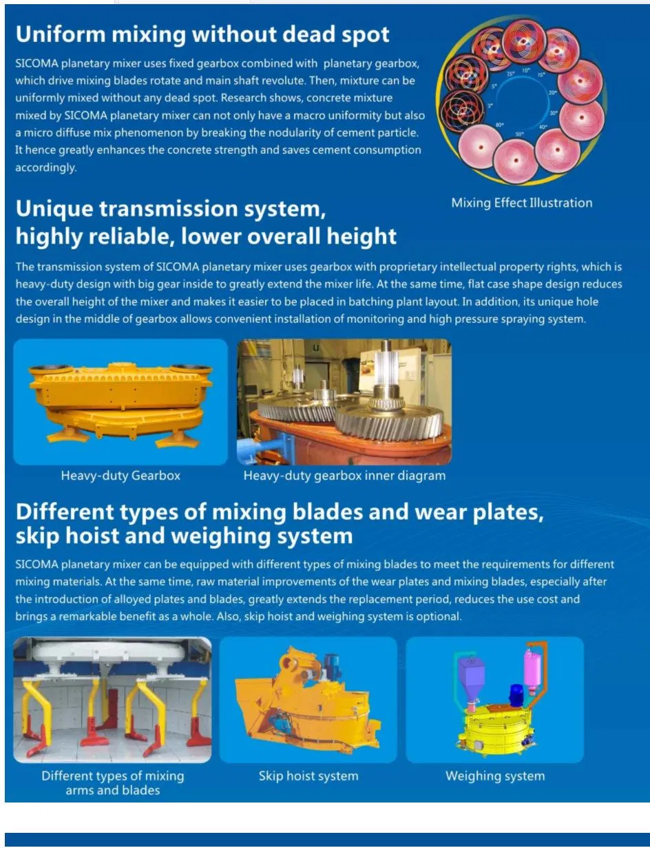 Mpc500planetary Concrete Pan Mixer for Block Making