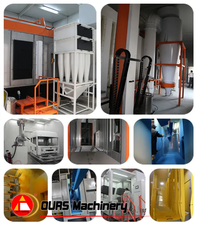 PP Powder Coating Spray Booth with Cyclone Recovery System