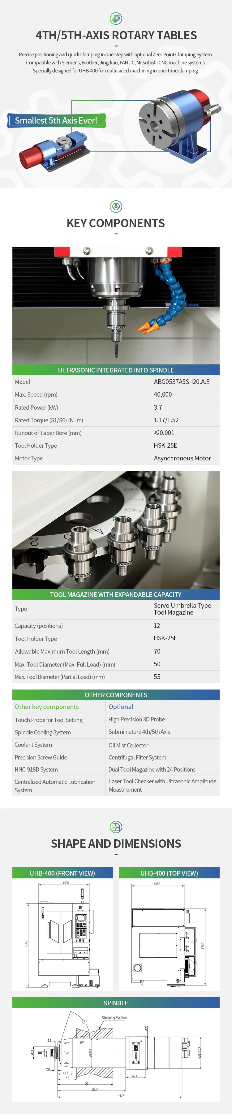 Professional Design High-Accuracy PLC Hnc-818d Control System 3 Axis CNC Vertical Milling Machine