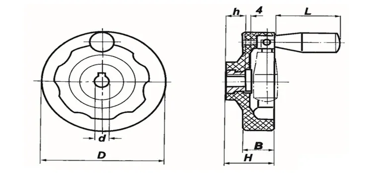 Quality Safety Plastic/Bakelite Handwheel with Folding Revolving Handle