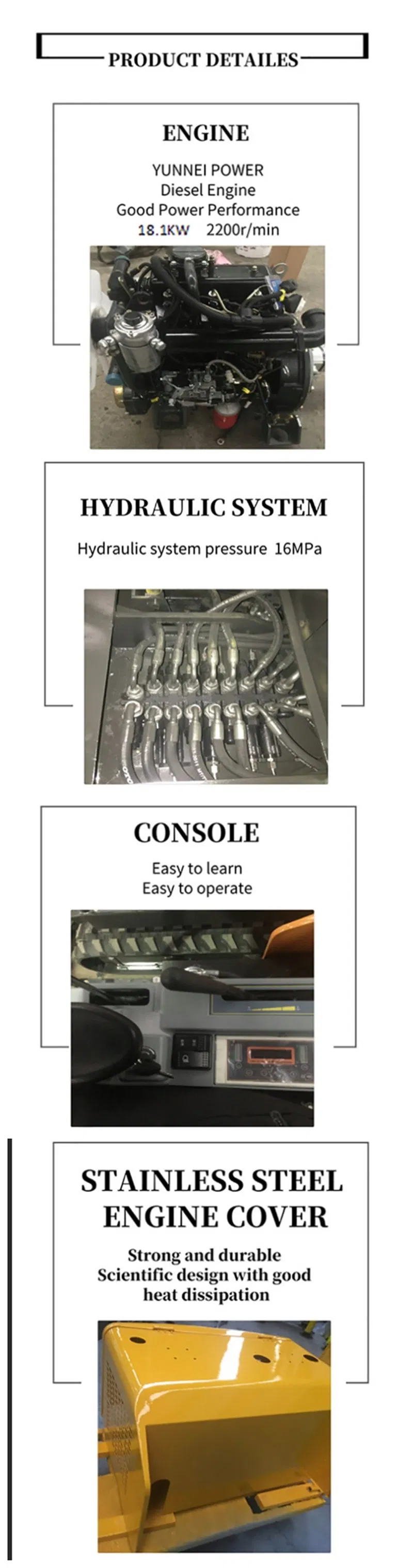 Replaceable Accessories 2ton Rubber Track Small Digger Mini Excavator From Factory