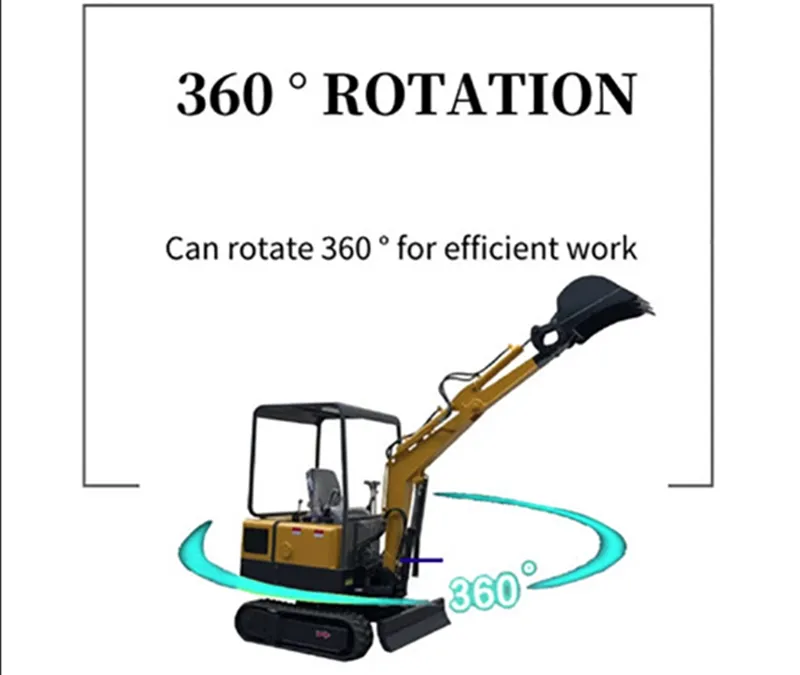 Replaceable Accessories 2ton Rubber Track Small Digger Mini Excavator From Factory