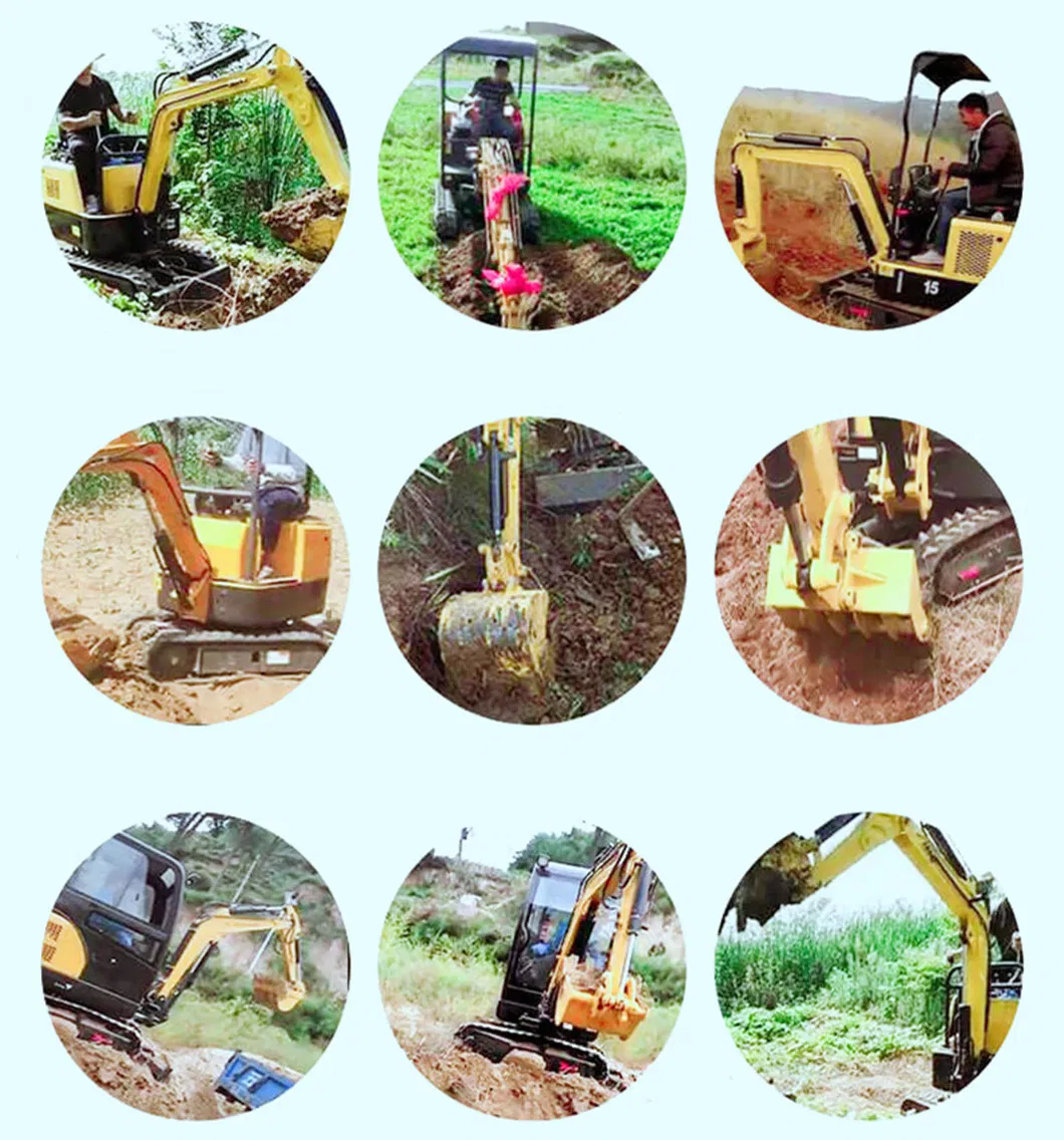 Replaceable Accessories 2ton Rubber Track Small Digger Mini Excavator From Factory