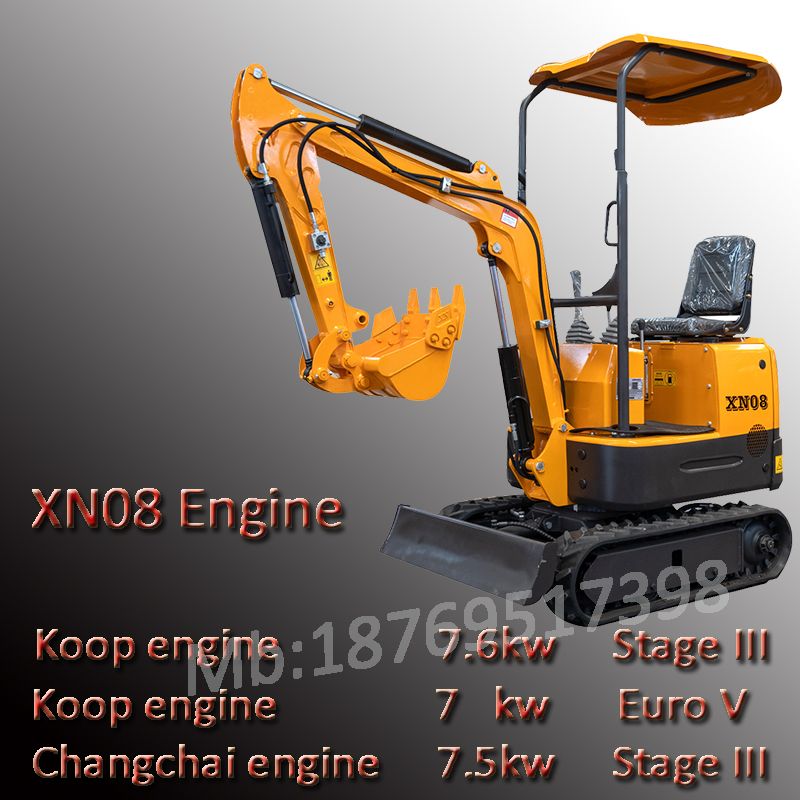 Rhinoceros 1 Ton Mini Excavator Specs 0.025cbm Bucket Small Digger Xn08 Xn10