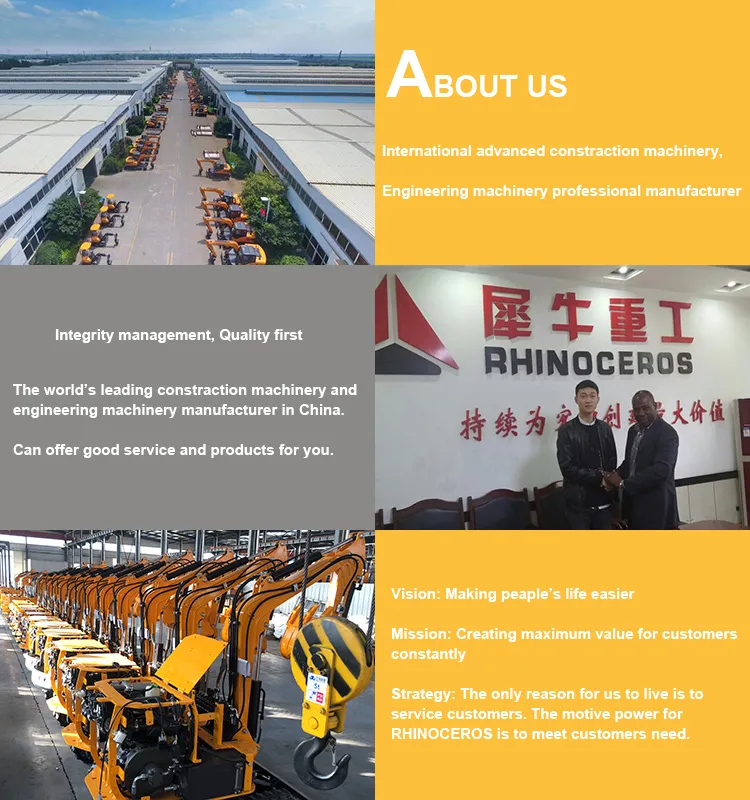 Rhinoceros Europe Five Standard Mini Bagger, Mini Excavadora 2ton for Sale