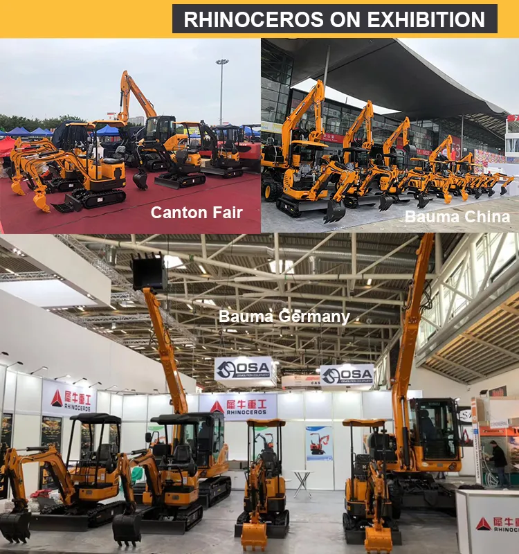 Rhinoceros Europe Five Standard Mini Bagger, Mini Excavadora 2ton for Sale